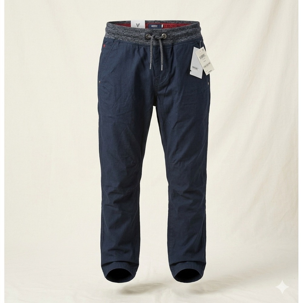 Univibe Boy's Elastic Waist Dark Blue Cotton Pants. Size L. New With Tags